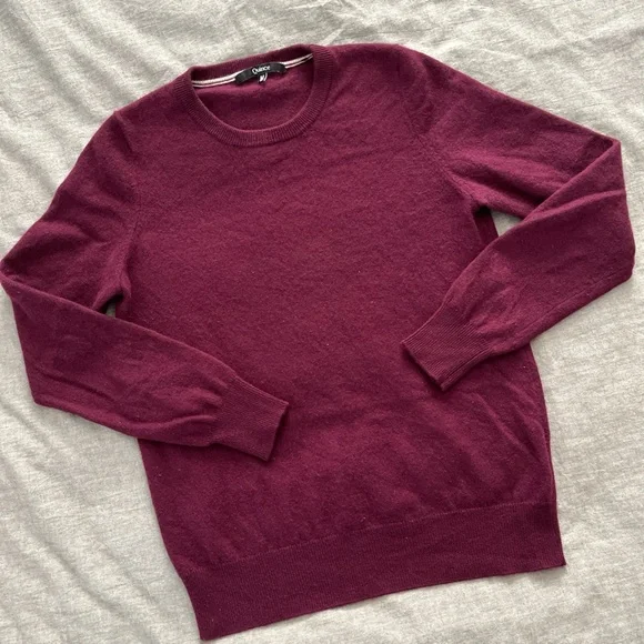 Quince burgundy plum purple 100% baby cashmere Crewneck Sweater - Picture 7 of 7